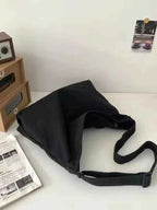 Simple Shoulder Bags Men Solid Cleanfit Unisex Bolsos Vintage Thicken Autumn Japanese Harajuku Canvas Large Capacity Handbags