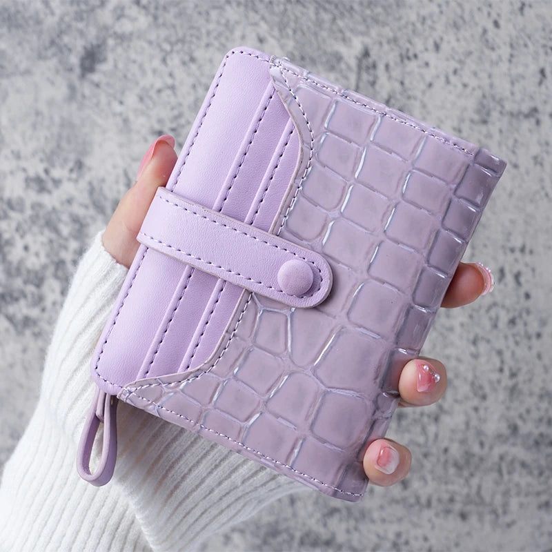 Women's Mini Crocodile Print PVC Clutch Wallet & Card Holder