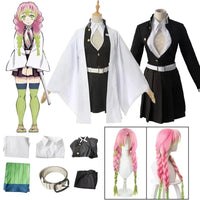 Anime Kanroji Mitsuri Cosplay Costume Kimono Haori Dress Wig Clothes Halloween Costume for Adult Children SS69