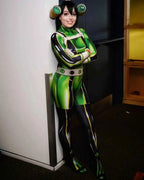 Froppy Cosplay Costume Girls Woman Female Boku no Hero Academia Superhero Asui Tsuyu Suit Halloween Bodysuit Adults Kids Zentai