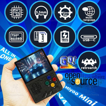 Miyoo Mini V4 2.8-inch Handheld Game Players 18000 Games 15 Emulator Portable Video Gaming Console Kids Retro Mini Game Machine SS69