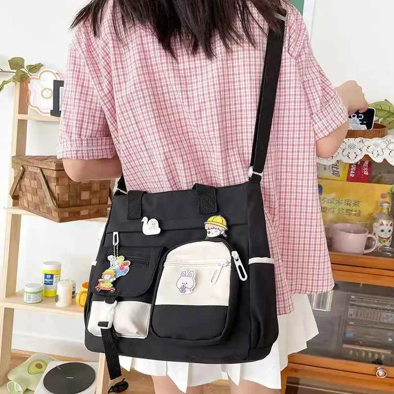 Nylon Waterproof Canvas Women Handbags Shoulder Bag Japanese Ladies Messenger Bag Student School Crossbody Bags for Girl Satchel