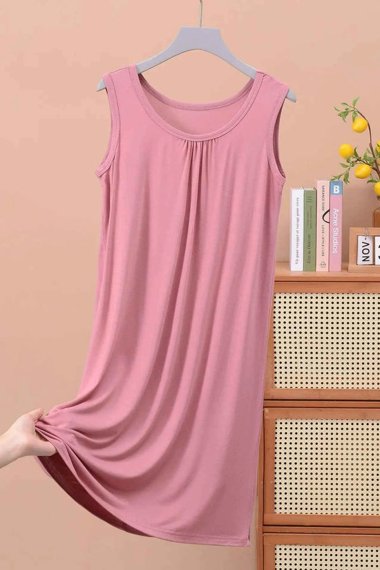 Plus size XL to 8XL Modal sleeveless sleepdress Summer lady's tank dress Loose camisole nightdress comfort dresses