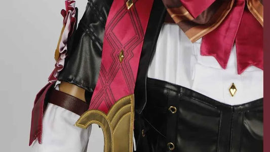 Genshin Impact Fontaine Lyney Cosplay Costume Magician Leather Uniform Short Hair Wig Glove Twins Halloween Carnival Game Outfit