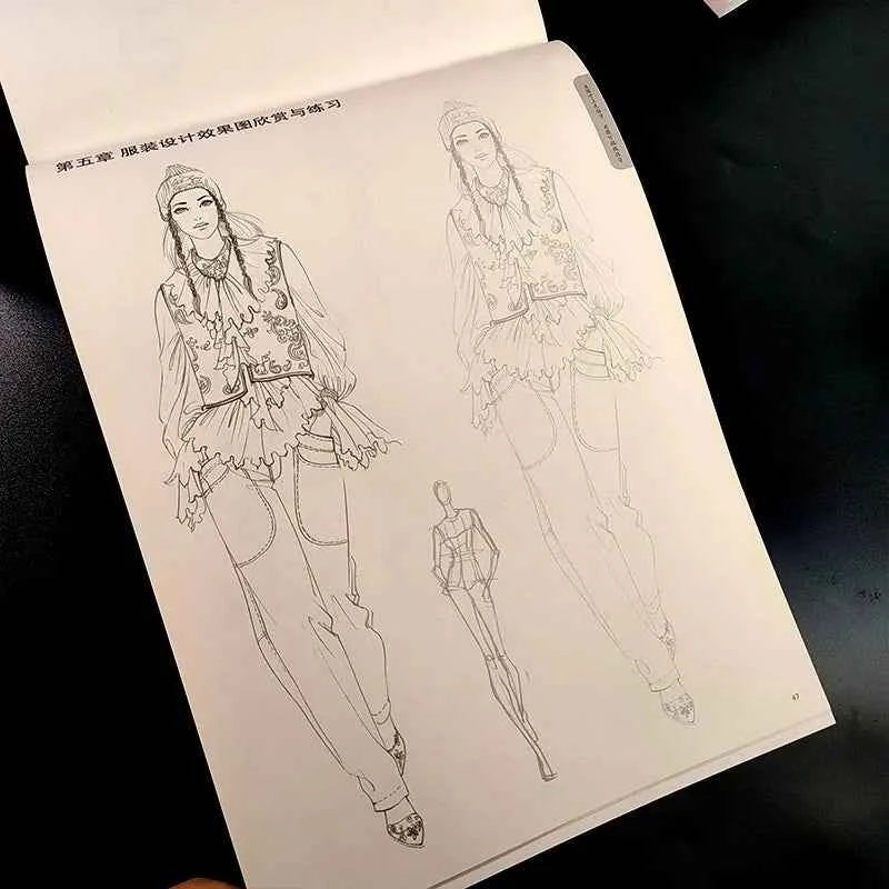Clothing Design Hand Drawing Practice Book A Guide Description Exercise For Fashion Design