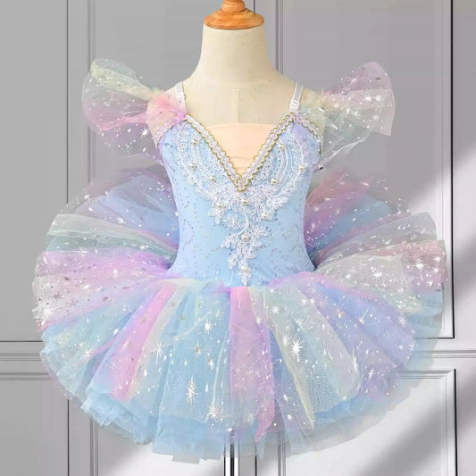 SS69 Girls Ballet Tutu Leotard Princess Performance Dance Dress Polyester
