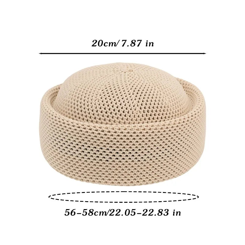 Fashion Mesh Hollow Breathable Summer Pillbox Beret Hat Women Colorful Outdoor Hard Pink Elegant Sun Cap Wholesale Taqiyah Kufi