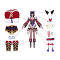 ROLECOS Ahri Nine-Tailed Fox Cosplay Costume Women's Red Dress Set