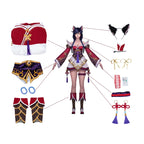 ROLECOS Ahri Nine-Tailed Fox Cosplay Costume Women's Red Dress Set