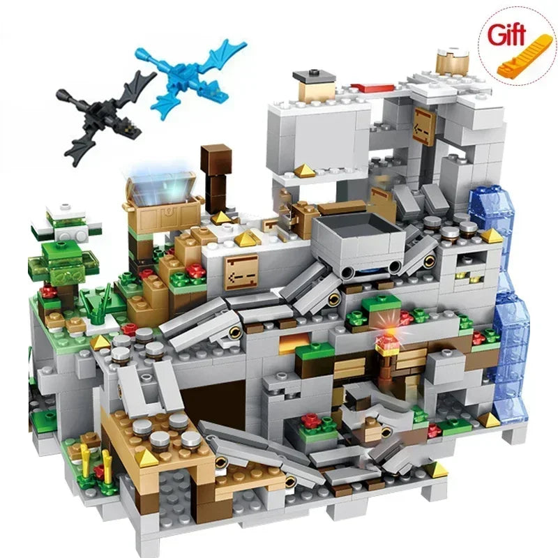 2024 NEW Compatible My World Minecraftinglys Building Village City Tree House Waterfall Warhorse Bricks Toys For Children Gifts SS69 40.69 No Box 10