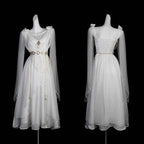 NONSAR God Greek Sweet Vintage Fairy Dress Women Summer Court Style Han Elements Chiffon Elegant floating Strap Long Dresses