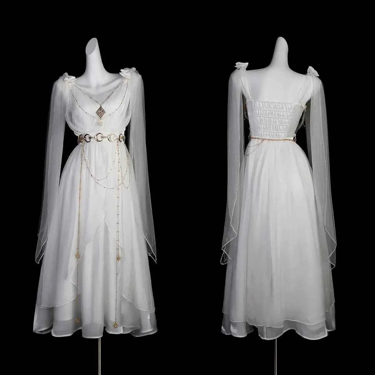 NONSAR God Greek Sweet Vintage Fairy Dress Women Summer Court Style Han Elements Chiffon Elegant floating Strap Long Dresses