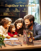Robotime Rolife Book Nook Kits Fall into Wonder DIY Booknook with Lights Miniature House Kit 3D Wooden Puzzle Bookshelf Gift TGB