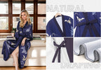 Women's Long Silk Satin Kimono Robe - Lightweight & Soft