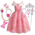 Children Princess Costume Cosplay Dress Girls Halloween Carnival Birthday Outfit Party Sleeping Beauty Ball Gown