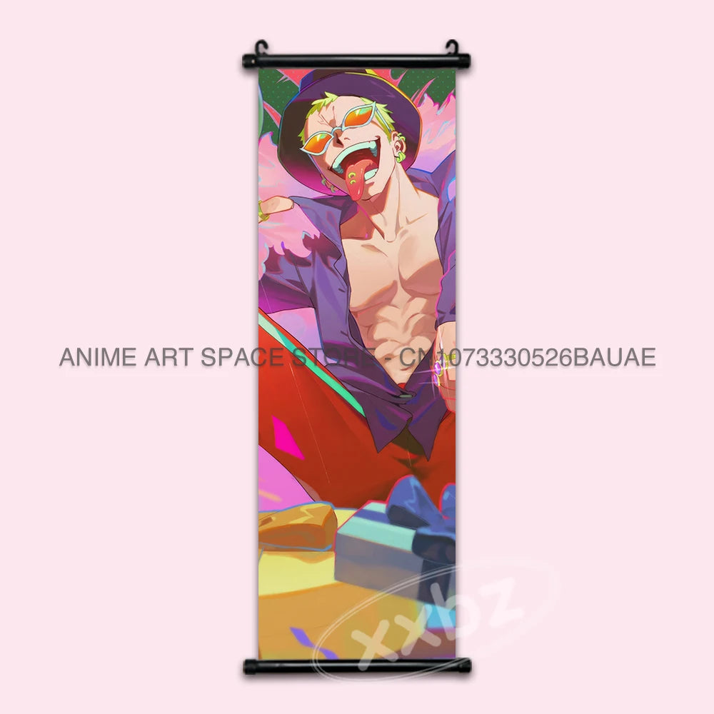 ONE PIECE Hanging Painting Japanese Anime Home Decor Wall Art Luffy Scrolls Pictures Passion Straw Hat Pirates Warm Blood Comics SS69 17.69 hzw26-2 / CHINA / 25x75cm(10x30inch)