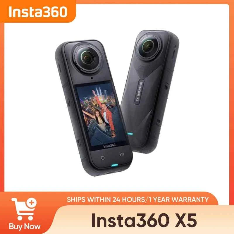 Insta360 X5 15m Waterproof Now arrival 72MP 360° Video X5 Action Camera New Wind Guard 185 mins Run Time Newest