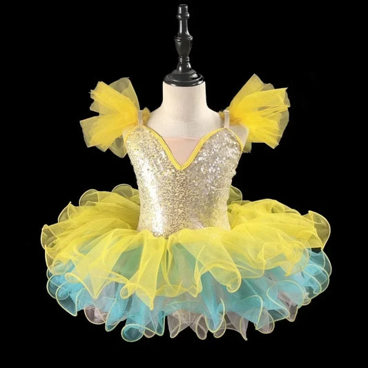 SS69 Girls Sleeveless Tiered Tutu Party Dress Summer Ball Gown Age 4-6Y