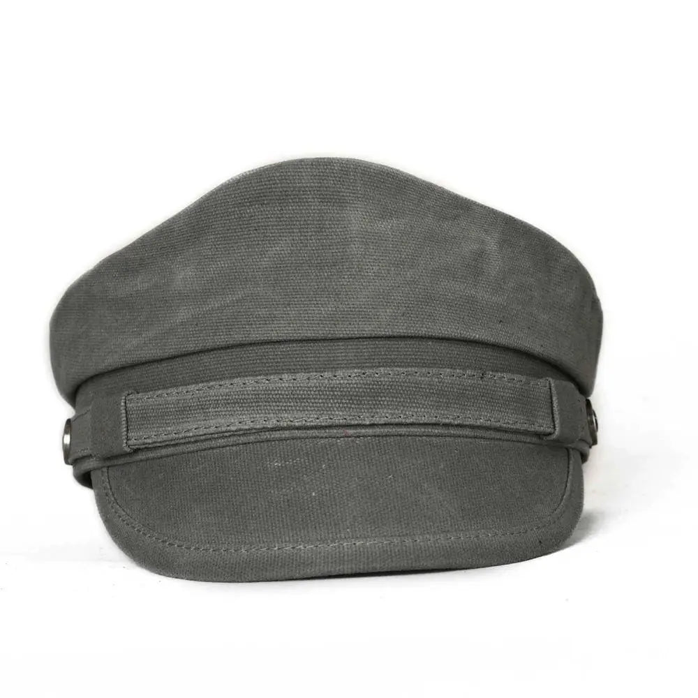 2025 New Navy Peaked Sailor Cap Men Women Summer Beret Hat Male Canvas Grey Eagle Belt Locomotive German Captain Casque