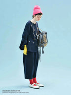imakokoni 2025 Autumn Japanese-Style Loose Cropped Radish Pants with Cute Embroidery 255250
