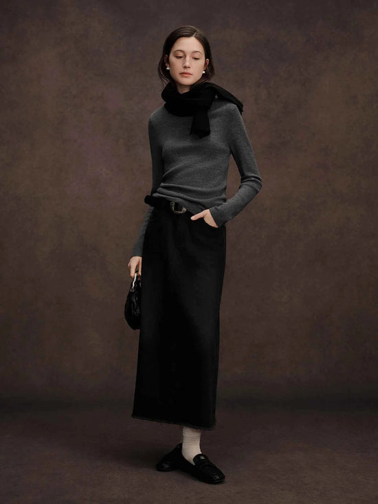 DUSHU Seamless Half-high Collar Pure Wool Pullovers Women Plus Size Autumn Winter Bottoming Sweater Solid Soft Breathable Tops