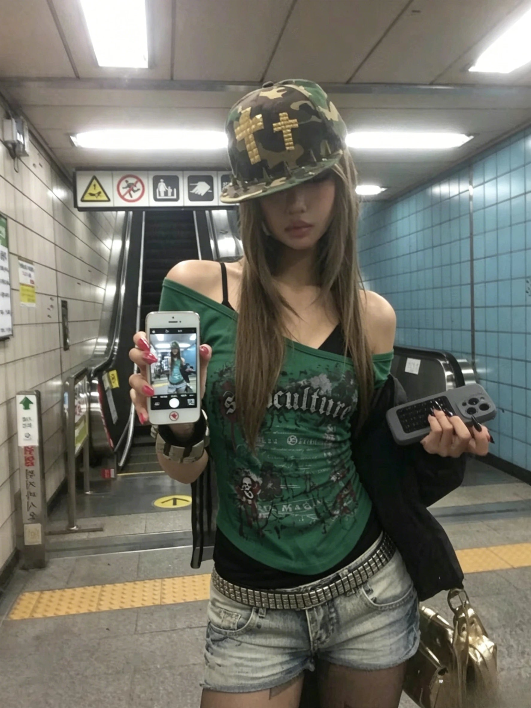 Harajuku Gothic Punk Short Sleeve T-shirts Women Subculture Printed Y2k Crop Top Tees Summer Casual American Vintage T Shirts