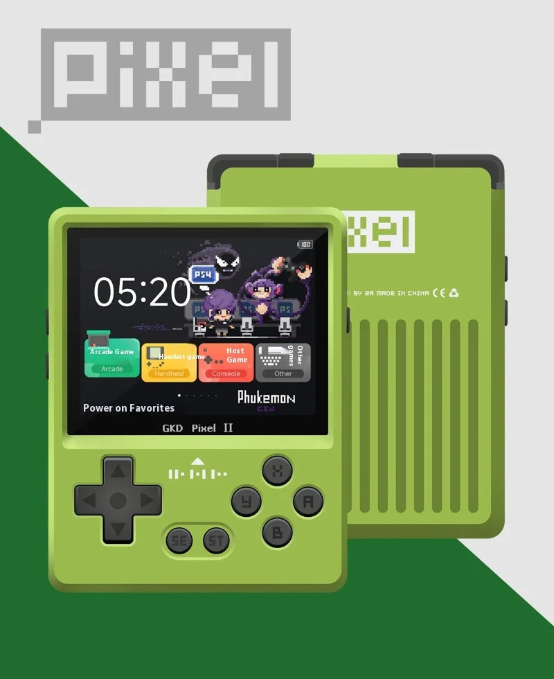 Gkd Pixel 2 Handheld Game Console Portable Retro Nostalgia Game Console Arcade Game Full Metal Body Cnc Gamer Customized Gift SS69