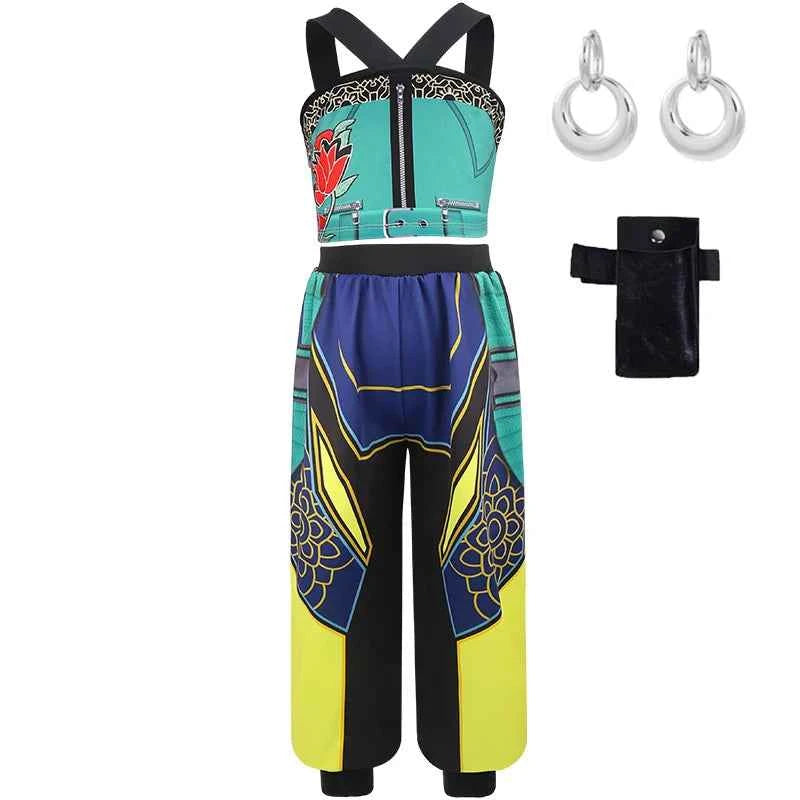 Kpop Demon Hunter Costume Rumi Halloween Cosplay Hot Girls Show Costume Black Shiny Set Halloween Girls Anime  clothing