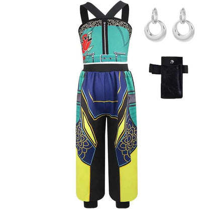 Kpop Demon Hunter Costume Rumi Halloween Cosplay Hot Girls Show Costume Black Shiny Set Halloween Girls Anime  clothing