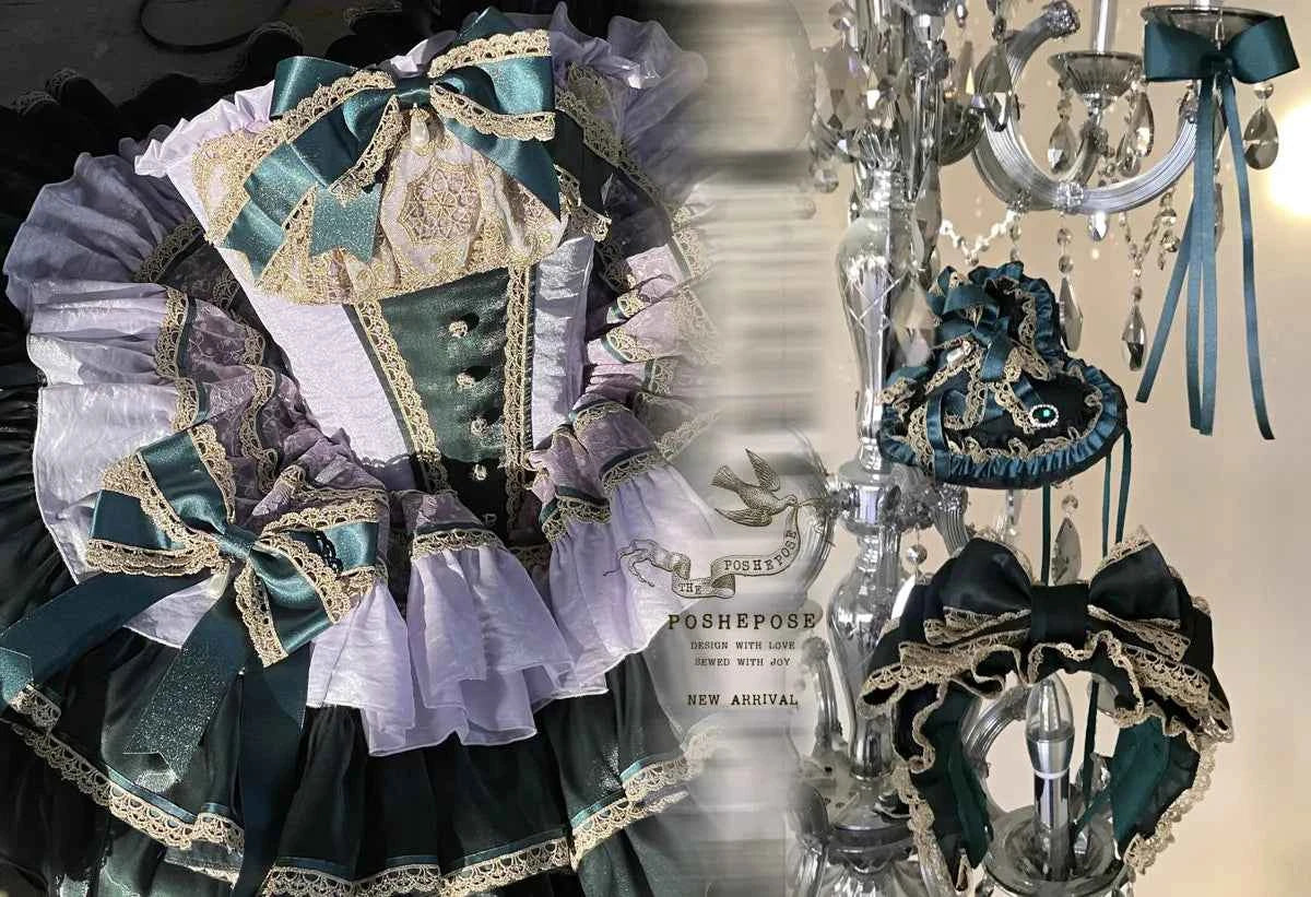 The Little Mermaid's Tears Younger Girls Party Wedding Dress Handmade Wedding Costume for Girls Lolita Girls Bridesmaid Dress