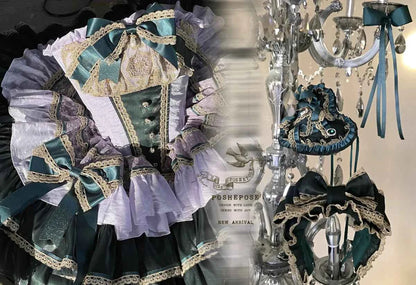 The Little Mermaid's Tears Younger Girls Party Wedding Dress Handmade Wedding Costume for Girls Lolita Girls Bridesmaid Dress