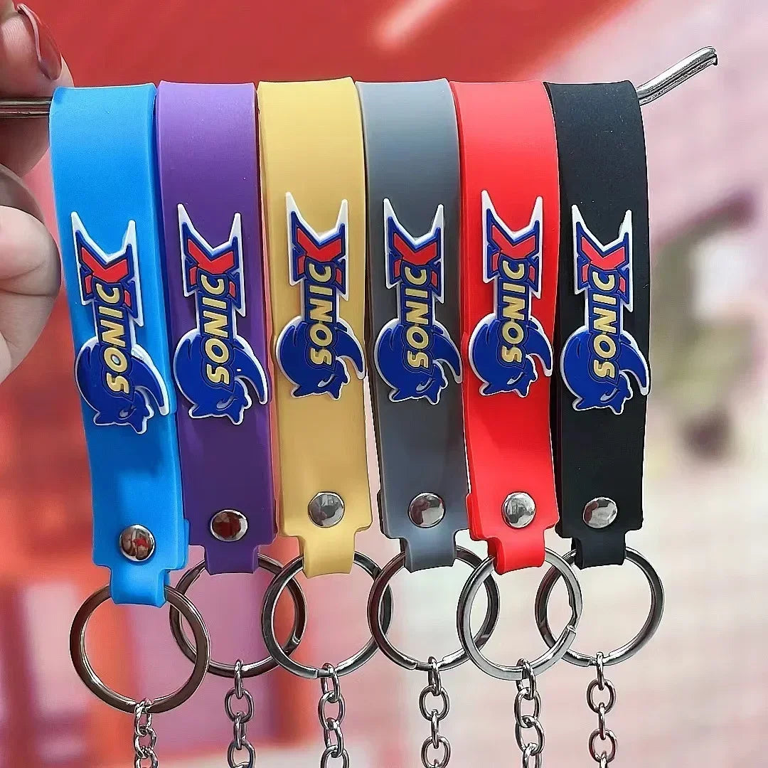 Sonic The Hedgehog Keychain Cartoon Anime Backpack Pendant Car Keyring Kawaii Key Chain Decor Accessories Toy Kids Birthday Gift SS69