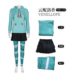 Vanellope Von Schweetz Cosplay Anime Costume Girl's Hoodies Skirt Wig Uniform Suit Halloween Performance Clothing for Woman
