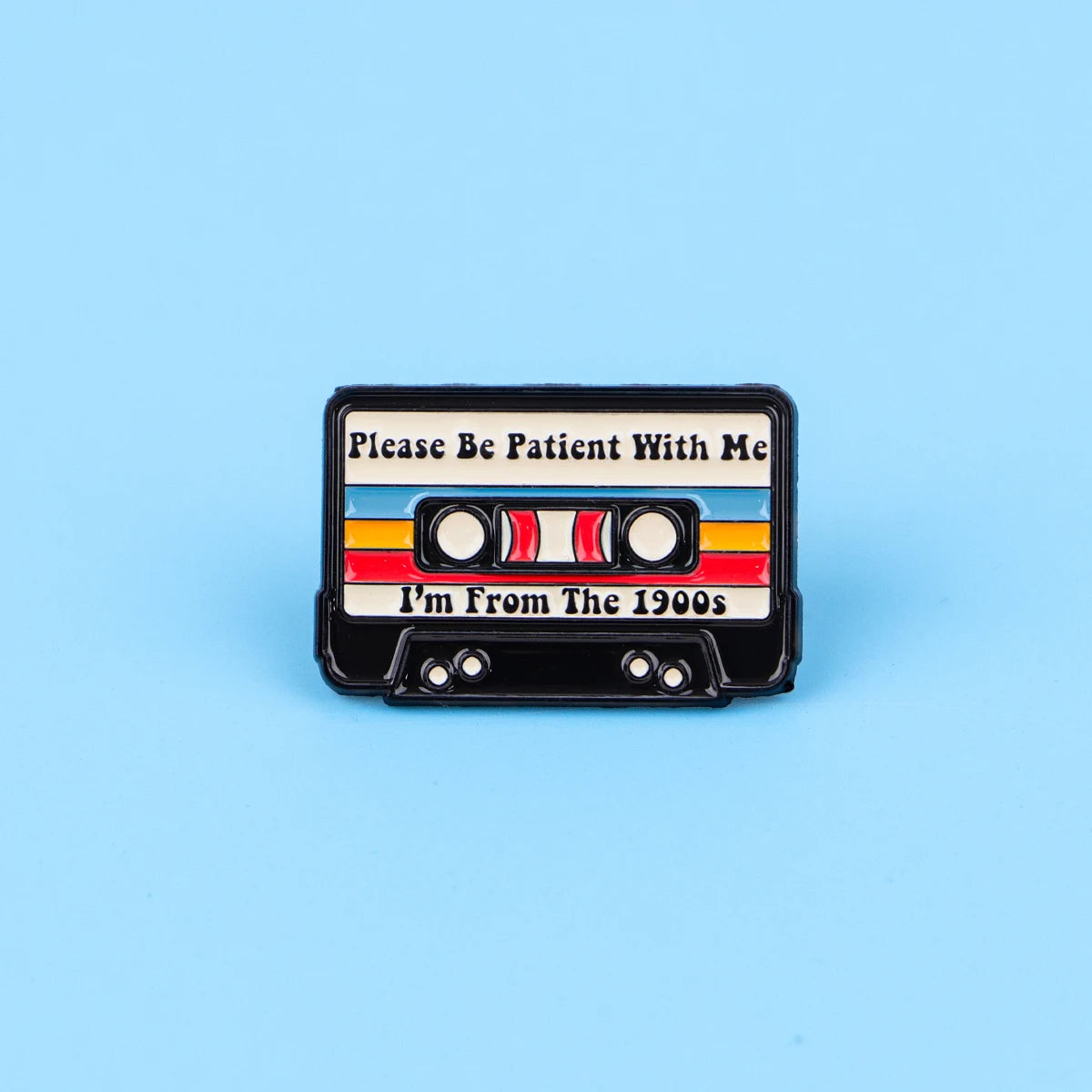 Vintage Cassette Tape Enamel Brooch Pin Retro 80s 90s