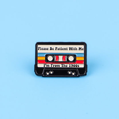 SS69 Vintage Cassette Tape Enamel Brooch Pin Retro 80s 90s Metal Lapel Pin
