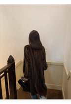 Lautaro Women's Long Faux Mink Fur Coat - Thick Warm Winter Overcoat