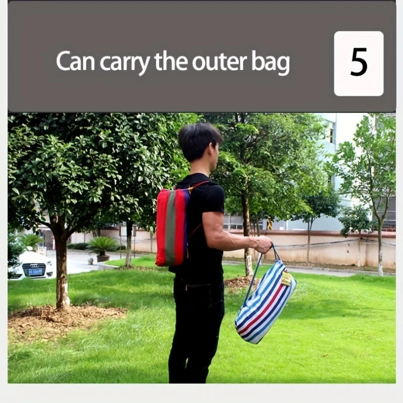 Outdoor Multi-Functional Hammock - Colorful Anti-Flip Design, Garden Leisure Hammock, Equipped with Tree-Friendly Straps and a P SS69