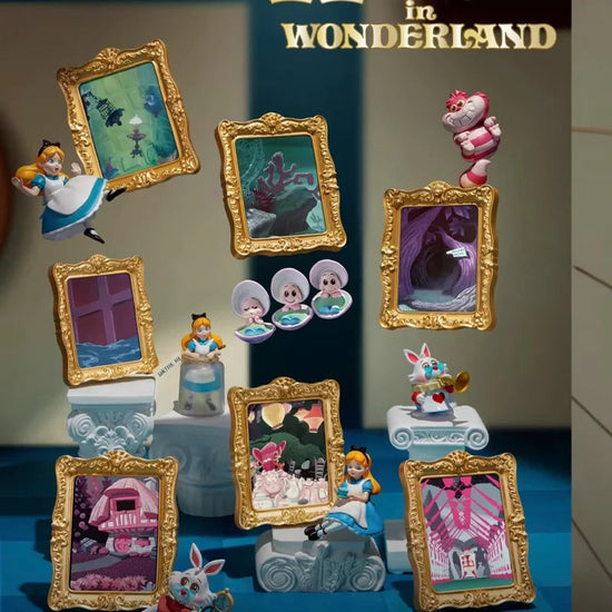 Original Disney Alice In Wonderland Blind Box Art Gallery Series Trendy Collectible Desktop Ornament Model Birthday Gift SS69
