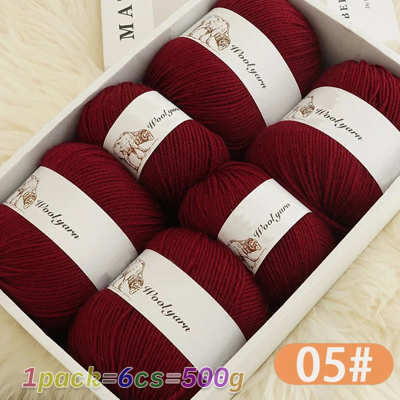 500g pure wool yarn fine count cashmere medium coarse yarn for making warm sweaters and scarves for autumn and winter