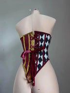 Custom Made Vintage Victorian Gothic Jester Cosplay Costume Women Harlequin Carnival Outfit Tutorial Joker Clown Suit
