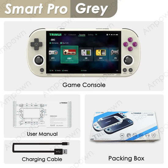 Trimui Smart Pro Handheld Game Console 4.96'' IPS Screen Linux System Joystick RGB Lighting Trimui Retro Video Game Console Gift SS69 93.69 Poland / Retro Grey / 64G(13K Games)