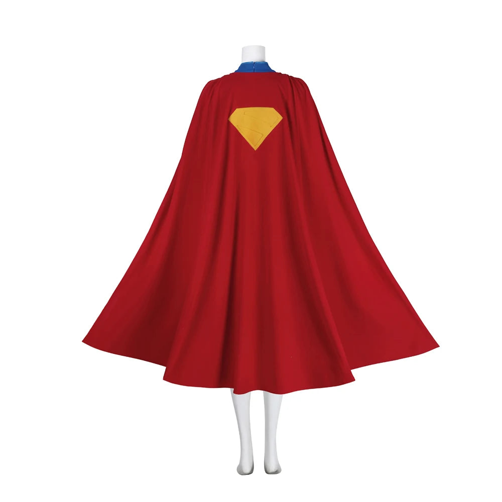 Supergirl Cosplay Costume Set with Jumpsuit, Cape, and Belt