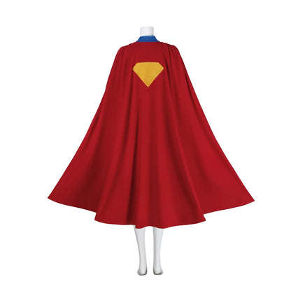 SS69 Supergirl Cosplay Costume Set with Jumpsuit, Cape, and Belt - Elastane