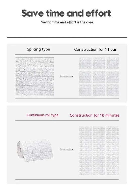 70cmx1/5/10m 3D Wallpaper Decoration Self-adhesive Antique Foam Brick Wallpaper Living Room Bedroom Waterproof 3d Wall Sticker