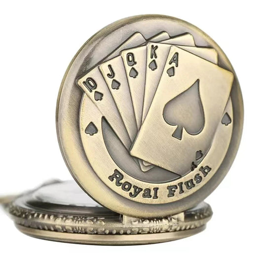 Vintage bronze poker cartoon quartz pocket watch the best gift for children men and women SS69