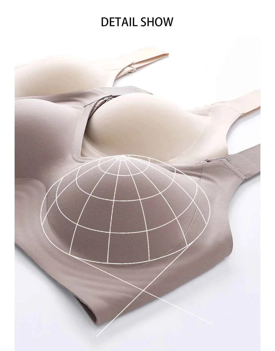 FallSweet Push UP Bra for Women Seamless Plus Size Bras Thin Cup Wireless Bralette Sexy Brassiere Femme M-6XL