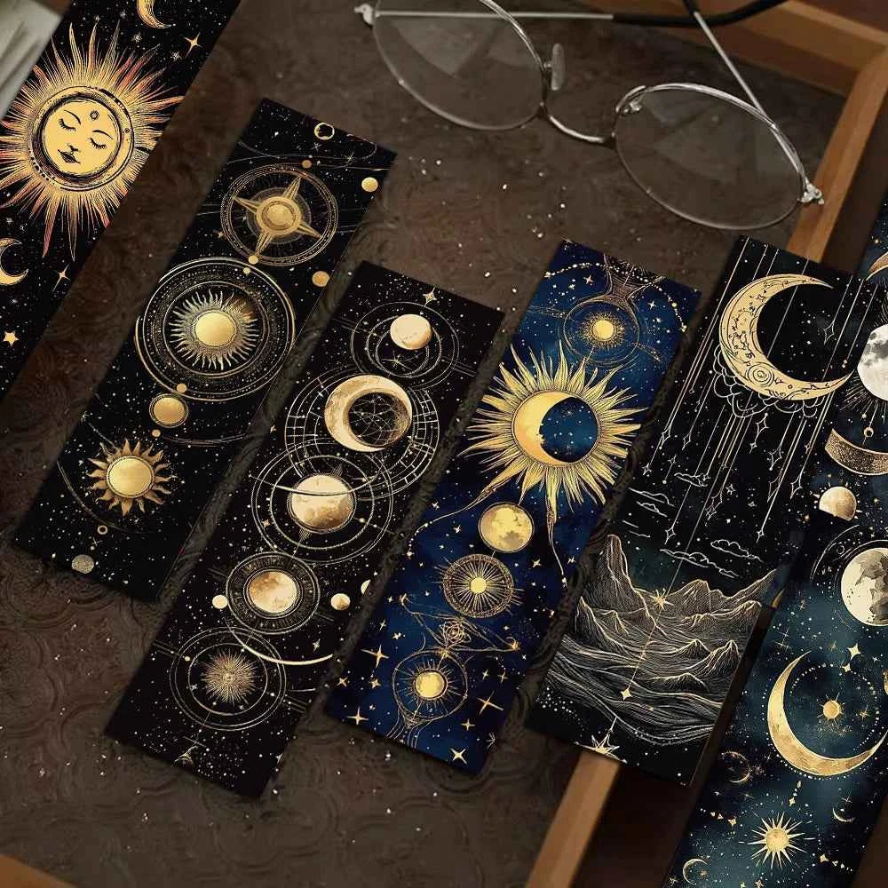 30PCS Mysterious Celestial Body Bookmarks Vintage DIY Page Reading Book Art Stationery Landscape Gift Creative Cards Bookmark