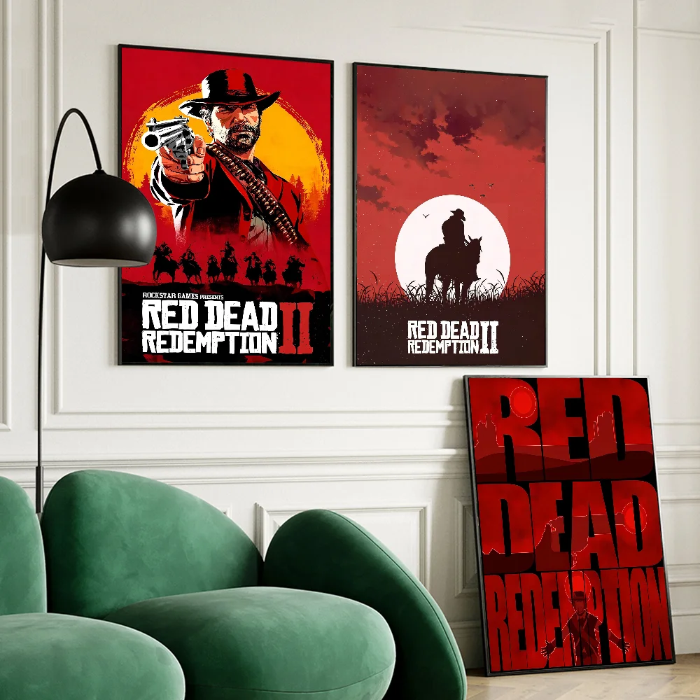 Red Dead Redemption 2 Wall Poster, Waterproof Adhesive PP Paper Art Print
