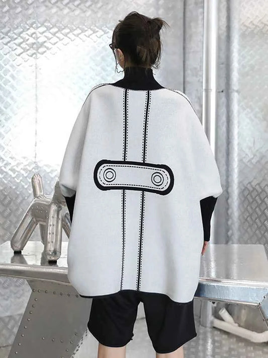 [EAM] Both Side Wear Big Size Knitting Sweater Turtleneck Long Sleeve Women Pullovers New Fashion Autumn Winter 2025 1DE3629