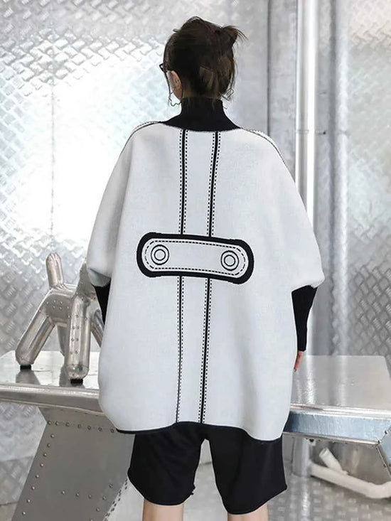 [EAM] Both Side Wear Big Size Knitting Sweater Turtleneck Long Sleeve Women Pullovers New Fashion Autumn Winter 2025 1DE3629